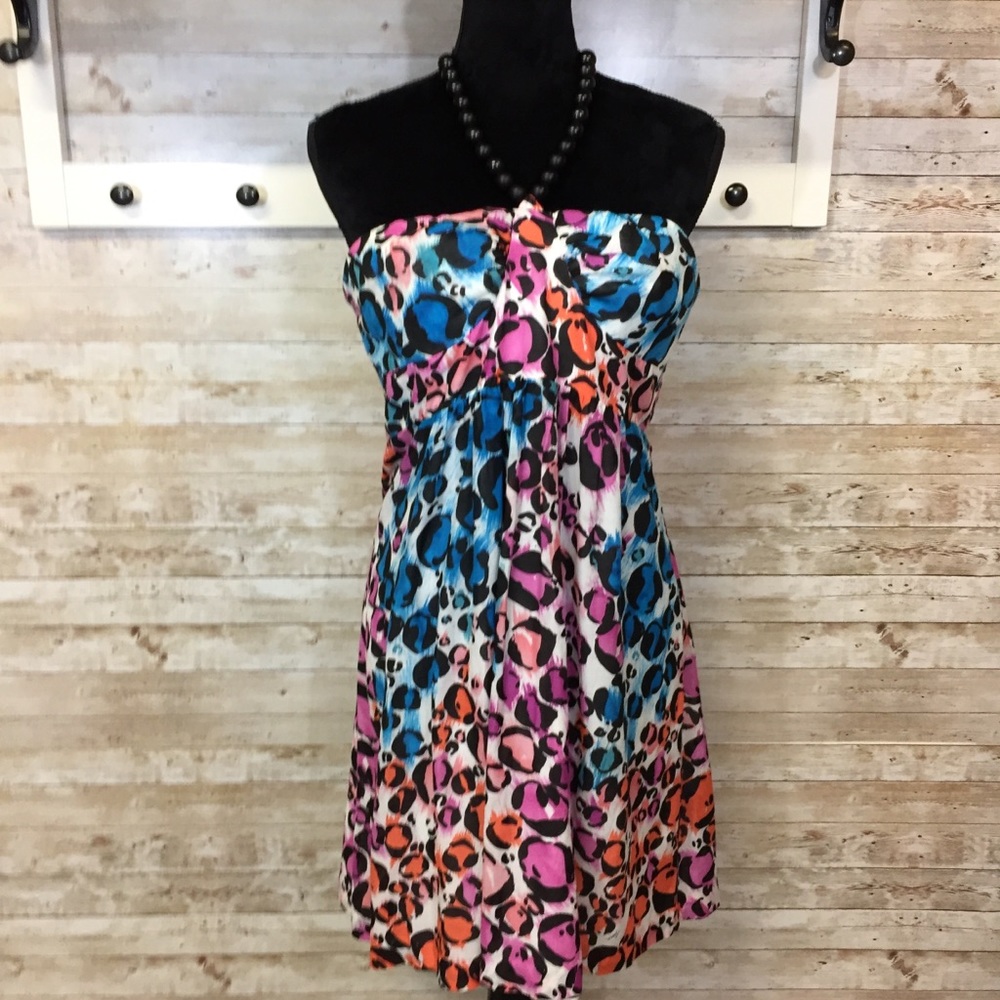 Trina Turk Halter Dress Stella Rainbow Cheetah